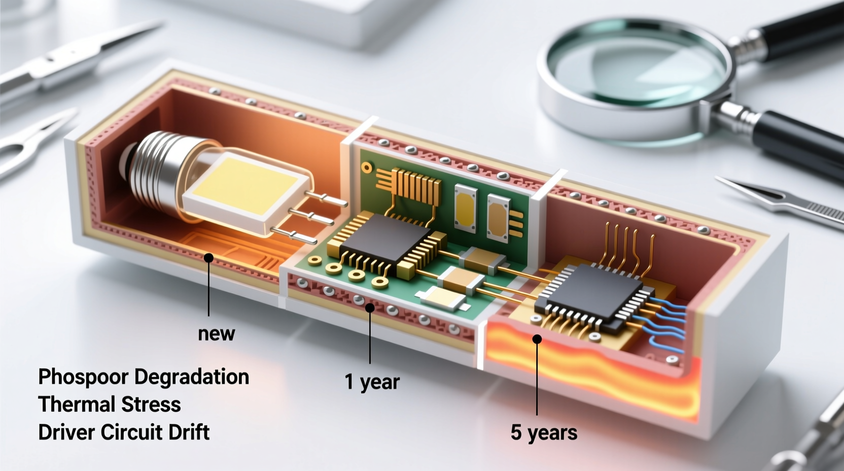 why do some led lights dim over time and how to prevent it