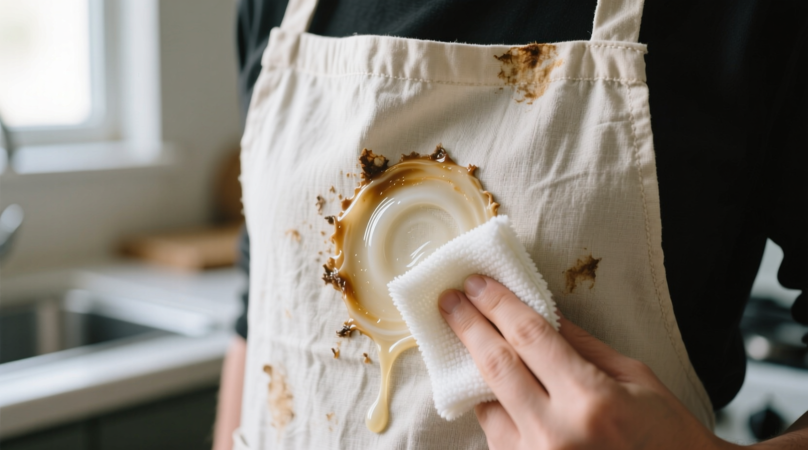 how to remove dried glue from cotton craft aprons