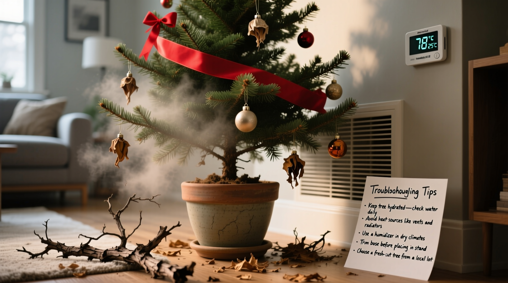 why does my christmas tree keep drying out in 3 days troubleshooting tips