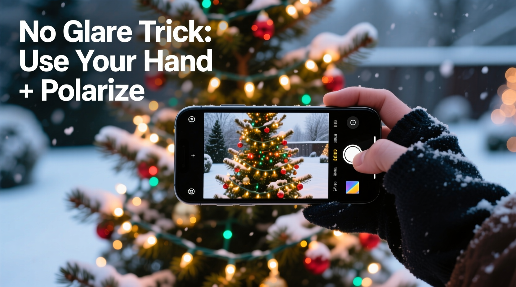 how to photograph christmas lights without glare using smartphone tricks