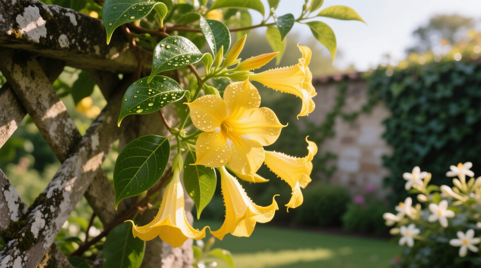 yellow mandevilla plant