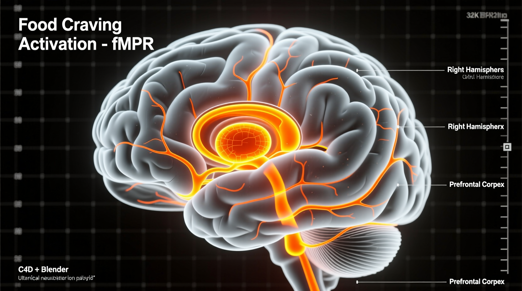 Brain scan showing food craving activation