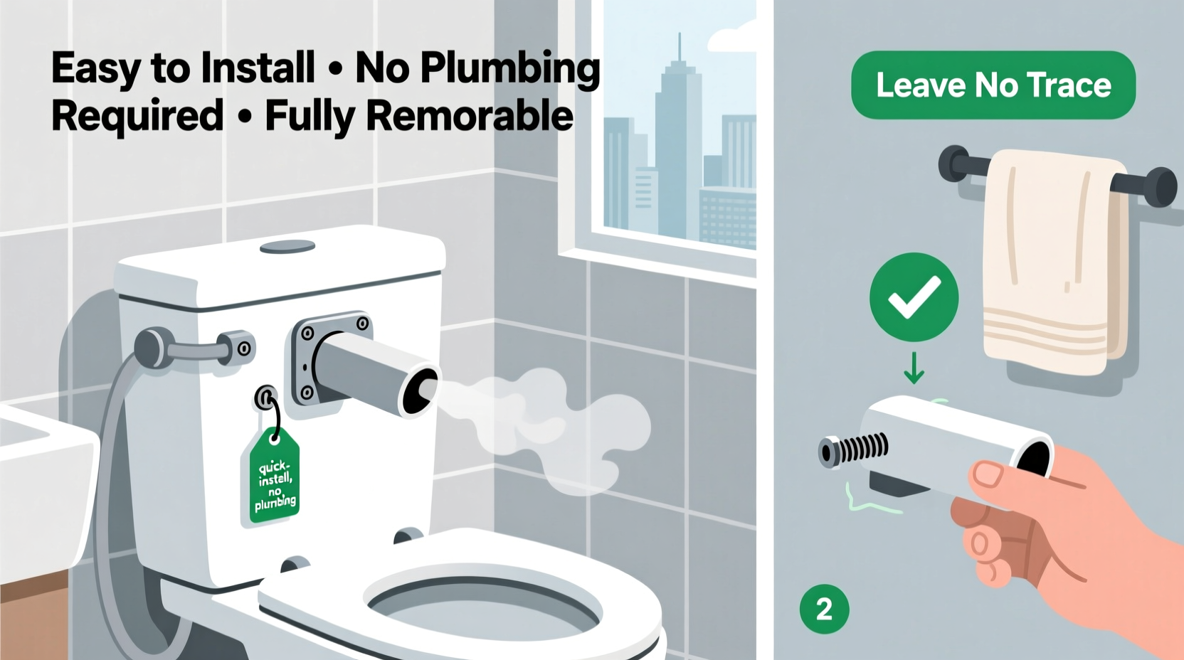 is a bidet attachment worth installing in a rental bathroom easy removable options