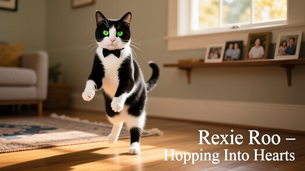 With Only 2 Legs, Rexie Roo the Tuxedo Cat Hopped His Way Into His New Family's Heart