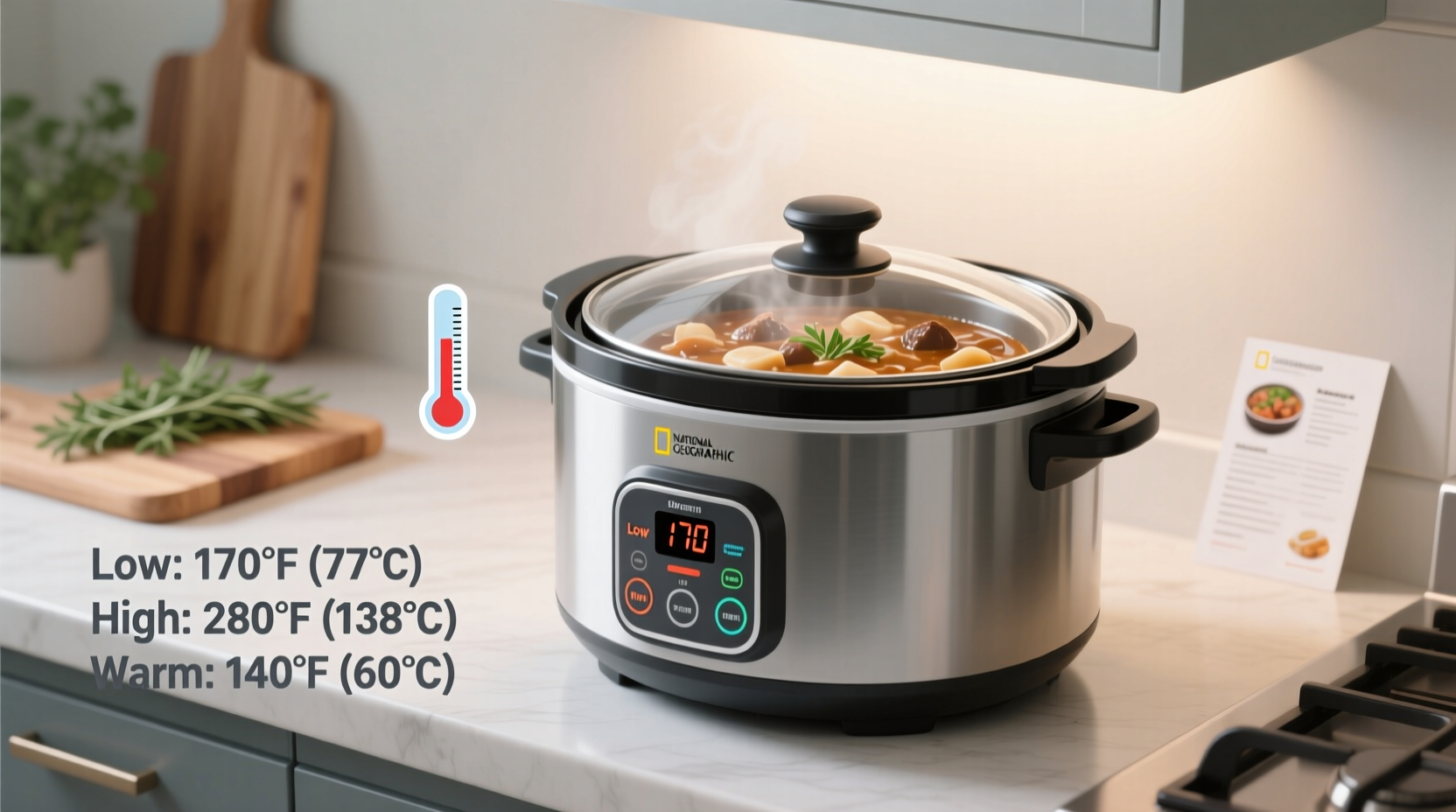 what temp does a slow cooker cook at