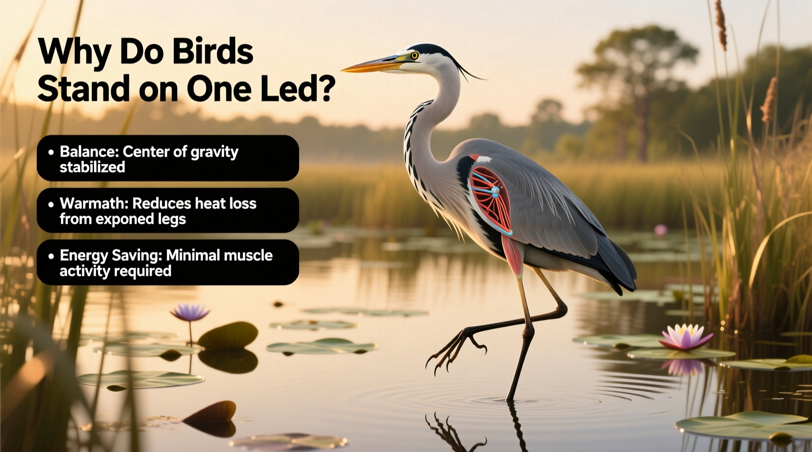 why do birds stand on one leg