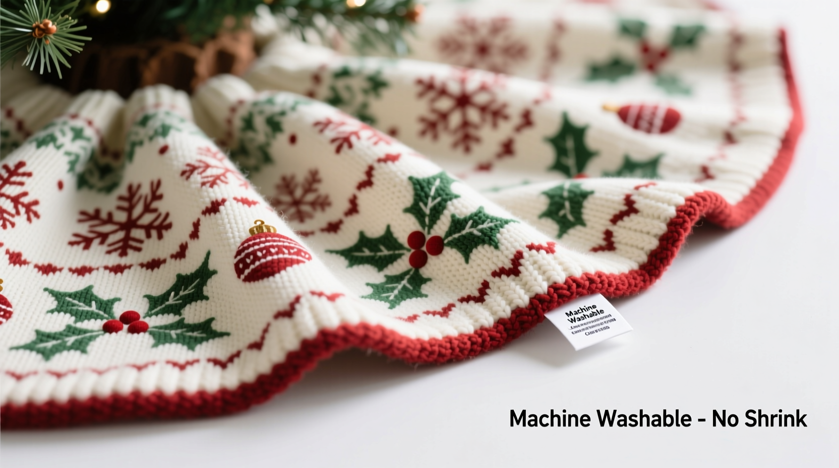 can you wash a fabric christmas tree skirt in the machine without shrinking