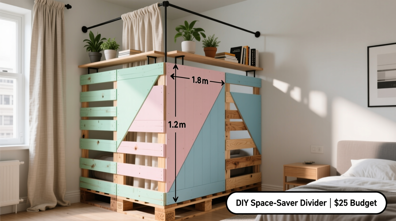 how to make a diy room divider with minimal space and budget