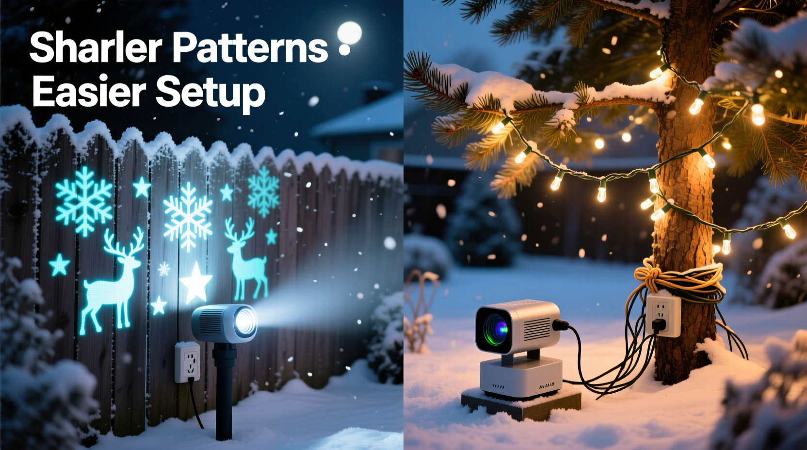 outdoor christmas light projector vs string lights which delivers sharper patterns and easier installation