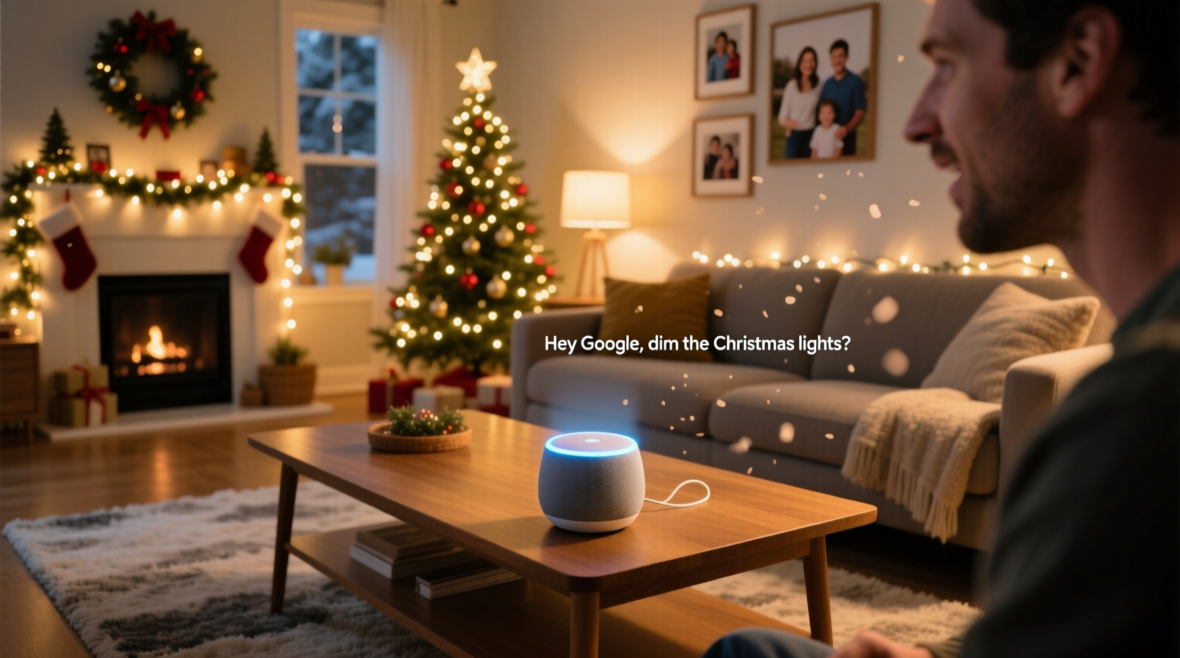 can you use voice commands to dim your christmas lights with google home