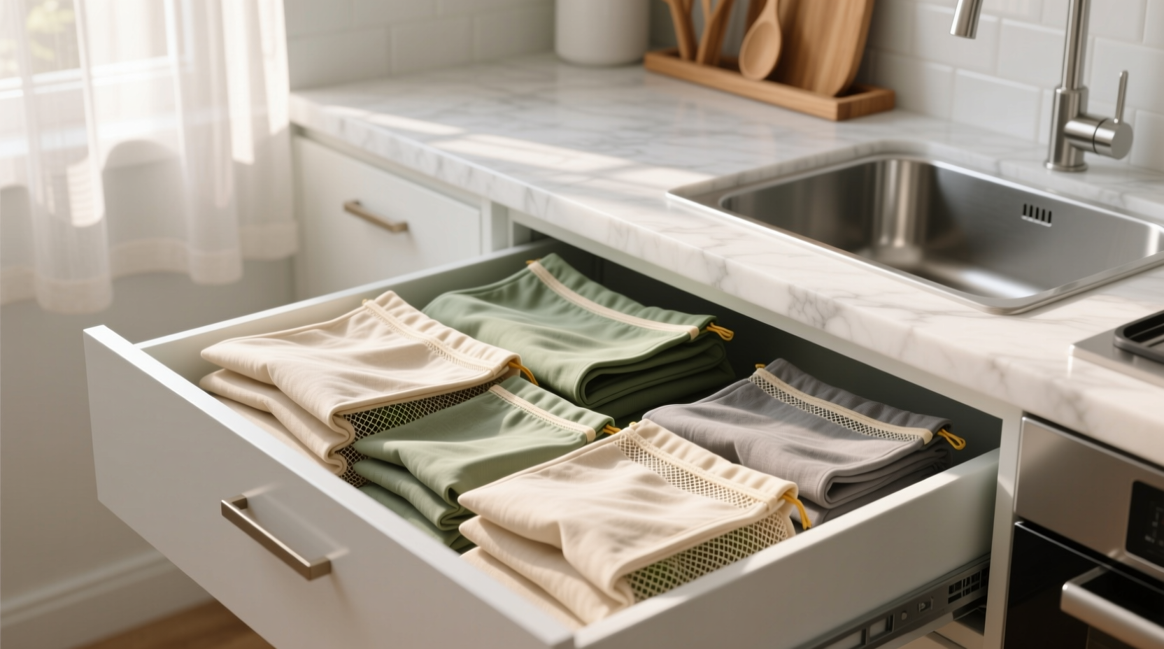 clean reusable produce bags without trapping bacteria