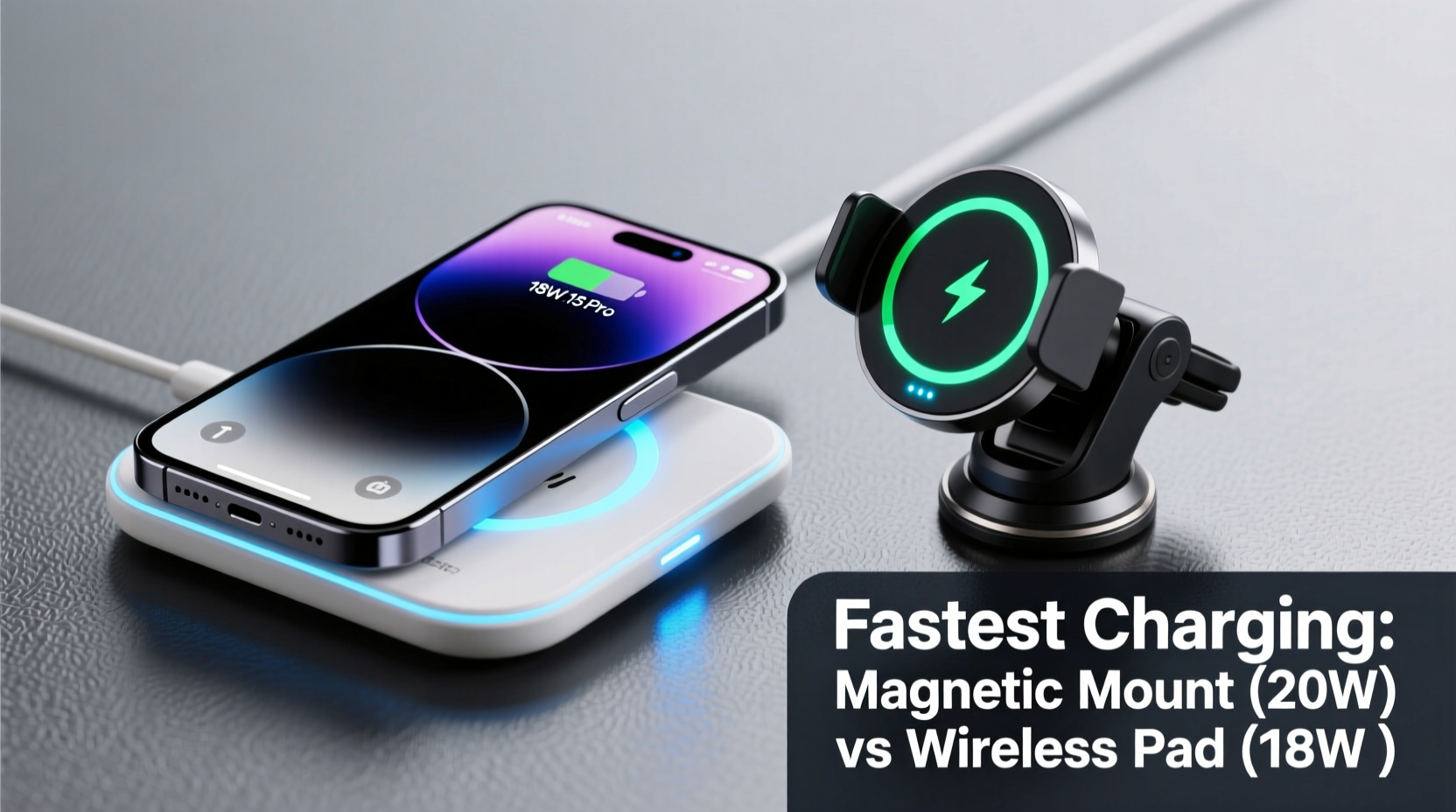 wireless charging pad vs magnetic mount which charges iphone faster