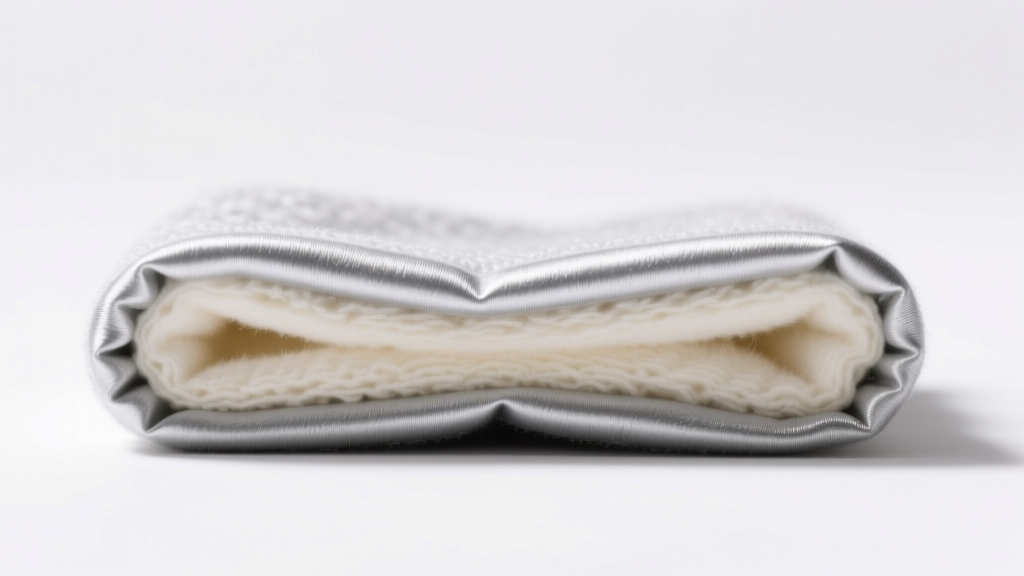 Macro photo of a dual-layer silver polishing cloth showing soft inner cotton and treated outer flannel under bright studio lighting.