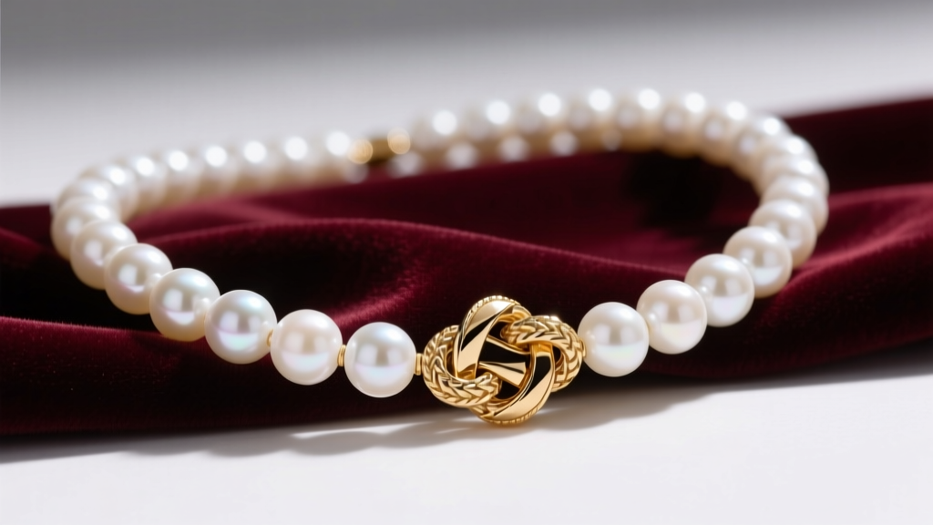 Macro shot of a 15mm white South Sea giant pearl necklace on velvet, highlighting thick silk knotting and a reinforced gold clasp.