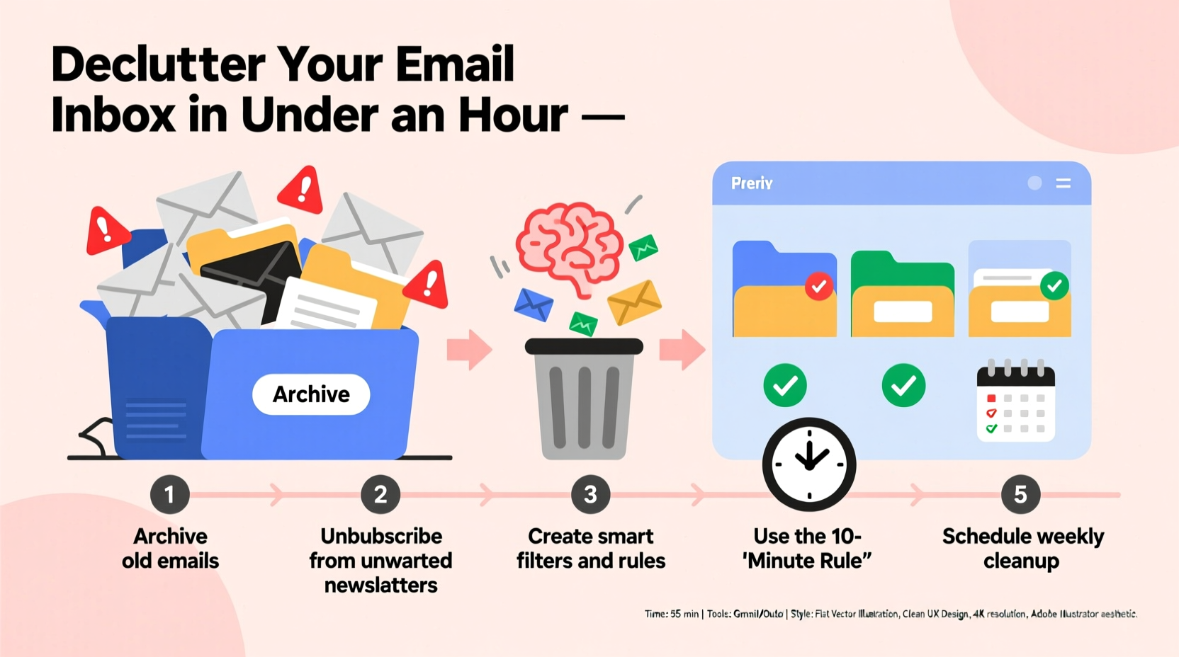 how to declutter your email inbox in under an hour effectively
