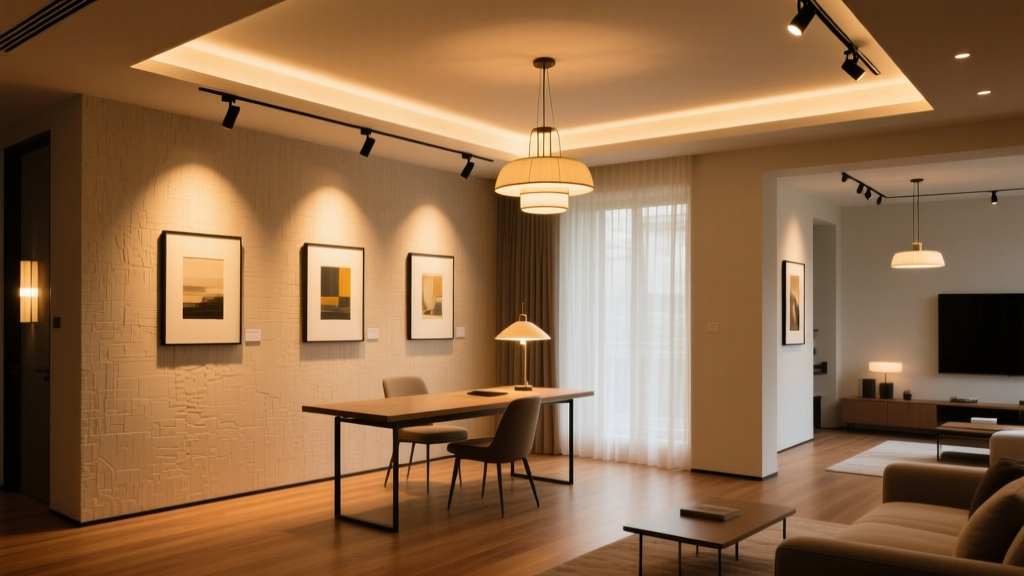Track Lighting Layouts for Art in Home Offices