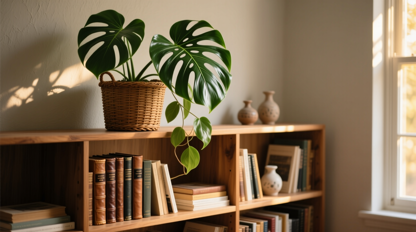 bookshelf plant