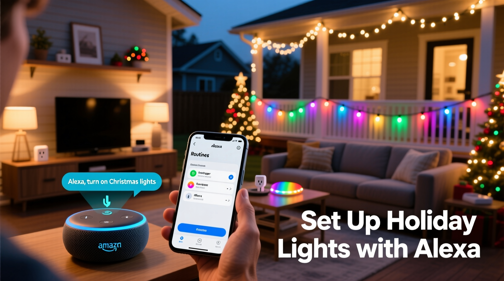how to use alexa routines to automate your holiday lighting display