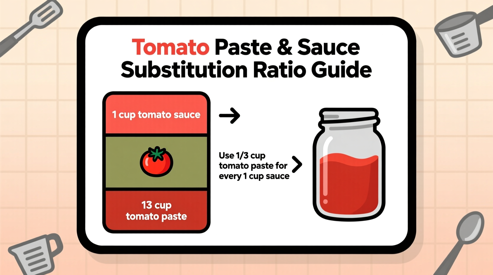 Tomato paste and sauce substitution ratio guide