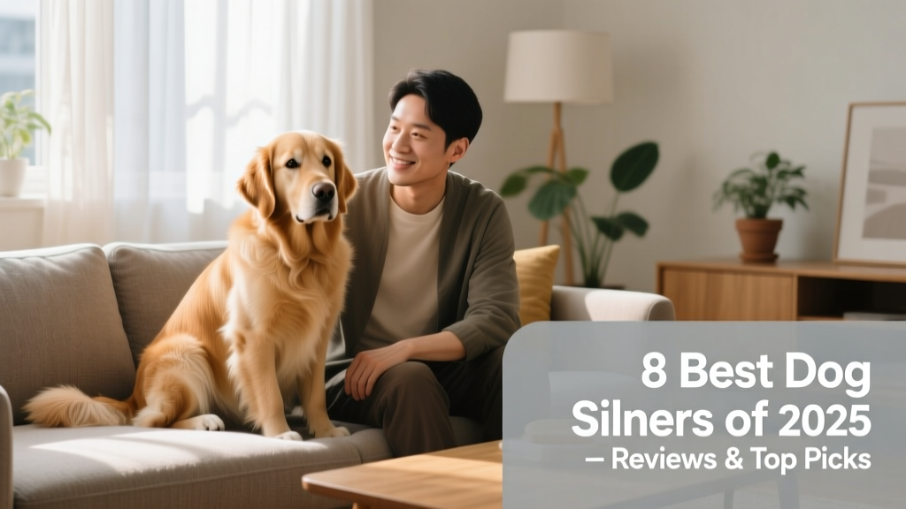 A calm, well-trained dog sitting quietly beside its owner on a living room sofa