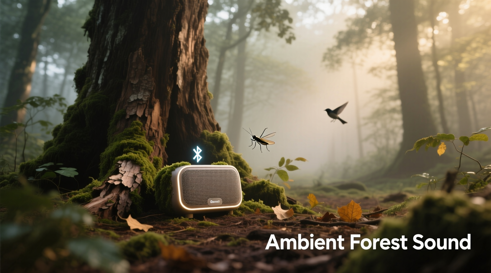 how to use bluetooth speakers to create ambient forest sounds near your tree