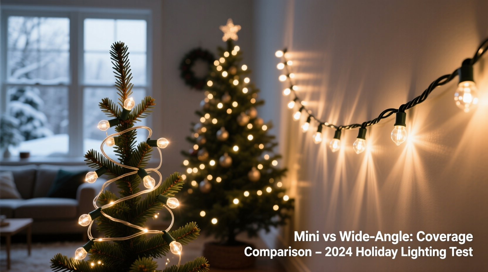 mini vs wide angle christmas tree lights which provides better coverage