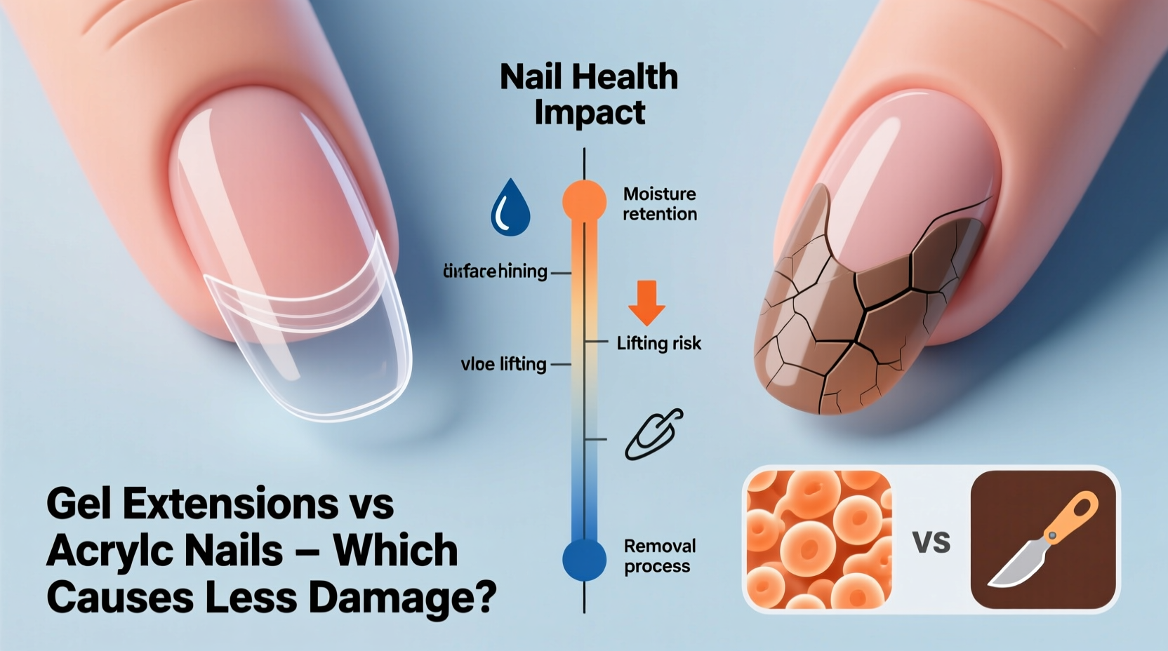 gel extensions vs acrylic nails which one causes less damage to your natural nails