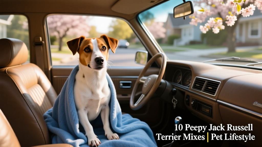 bo jack dog sitting in a car with a blue blanket