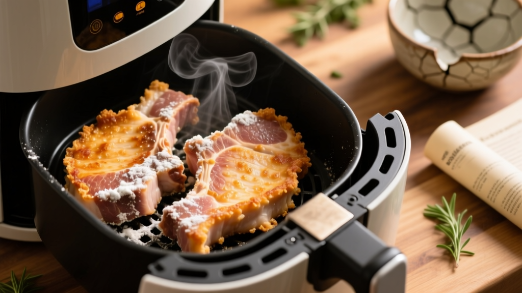 Crispy Flour-Coated Thin Pork Chops in Air Fryer