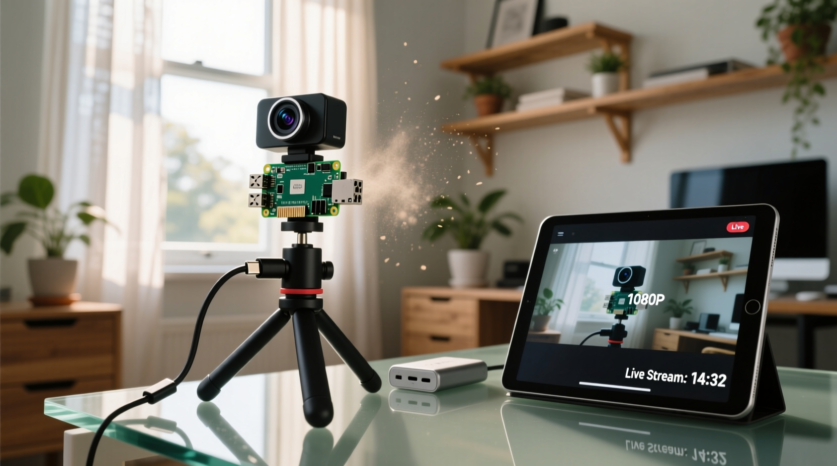 set up a raspberry pi as a live streaming camera that b