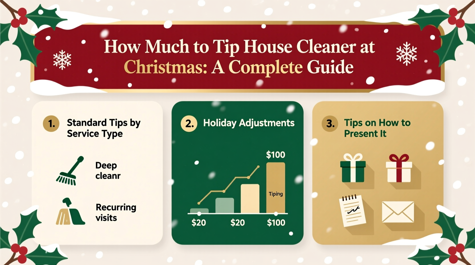 how much to tip house cleaner at christmas