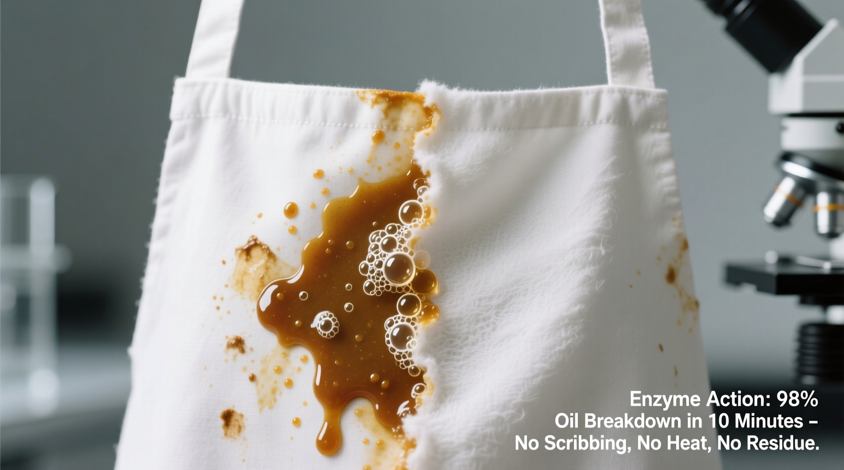 how to remove curry oil stains from cotton aprons