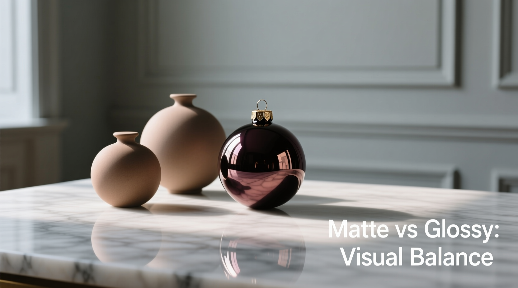 how to choose between matte and glossy finish ornaments for visual balance