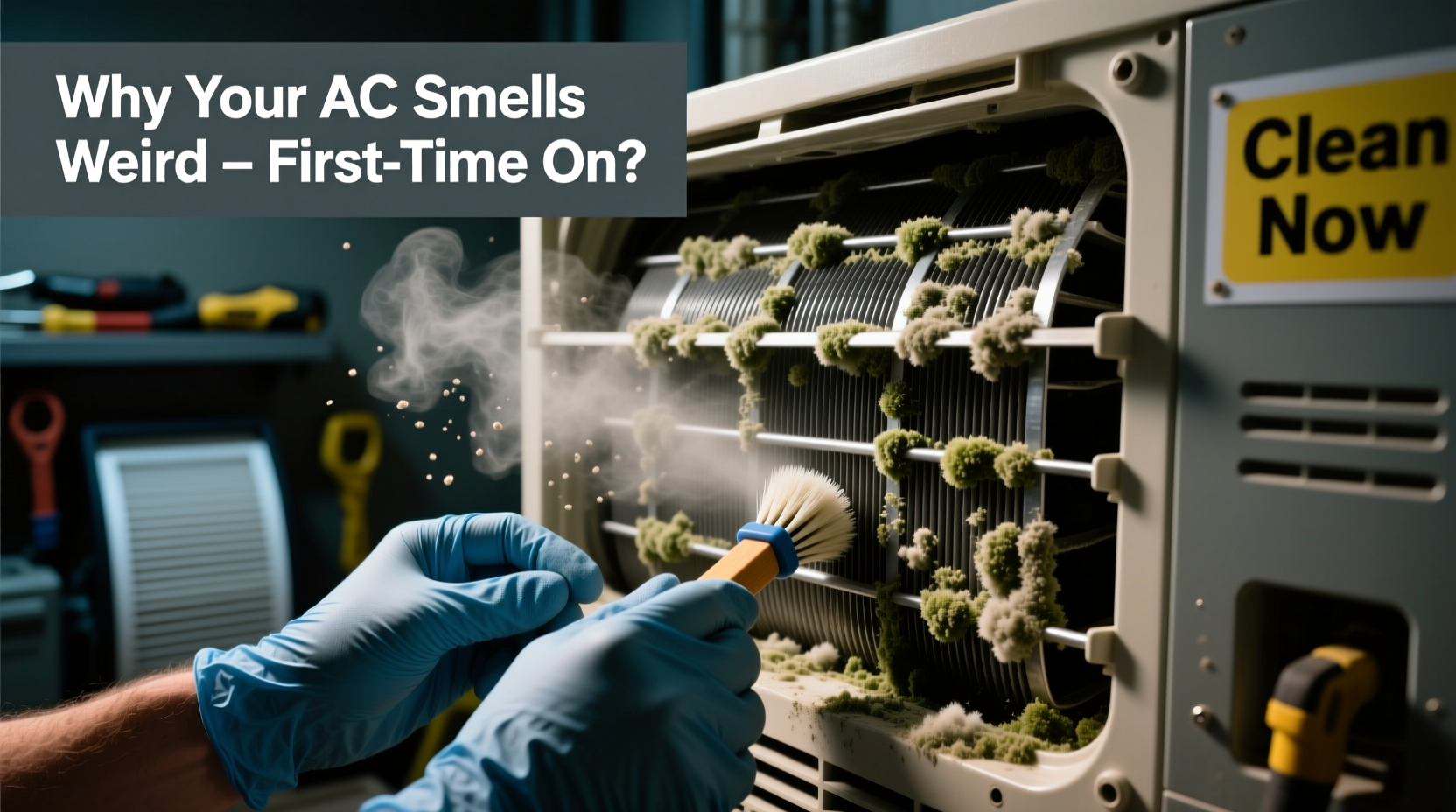 why does my ac smell weird when first turned on and how to fix it