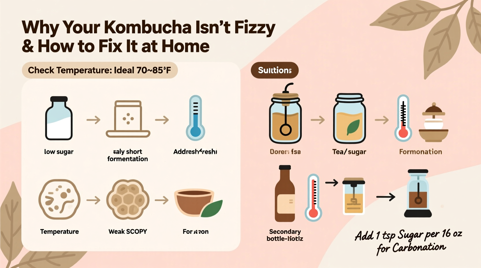why is my kombucha not fizzy and how to carbonate it at home