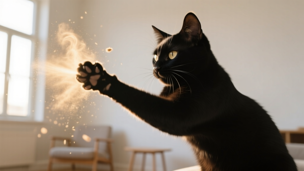 Cat Paw Swatting at Dust Motes: Visual Hunting