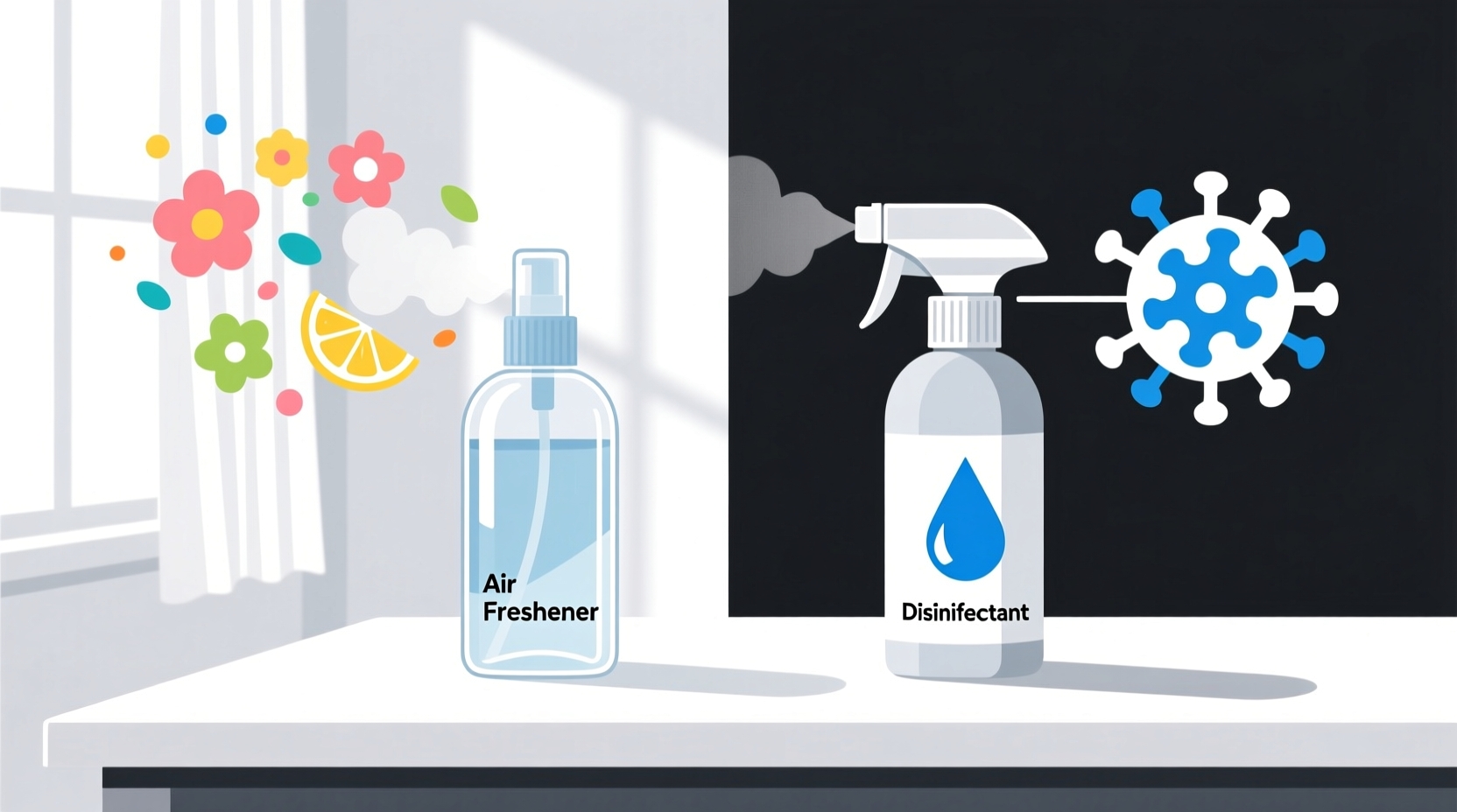 air freshener and disinfectant spray are not the same t