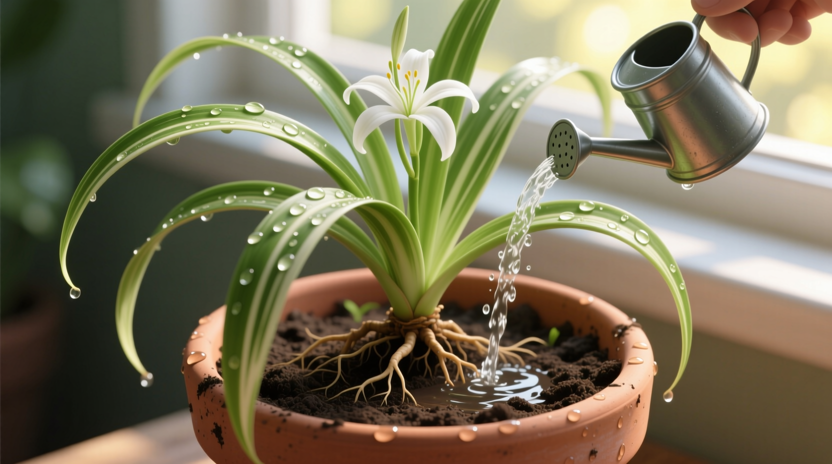 how to water spider plant