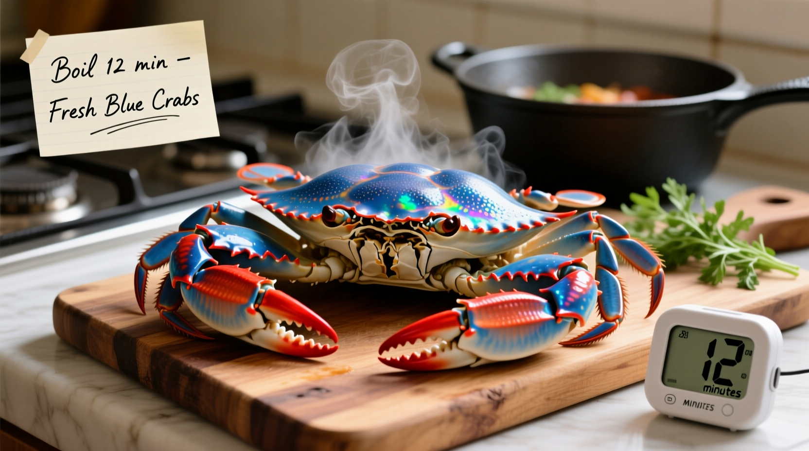 how long cook blue crabs