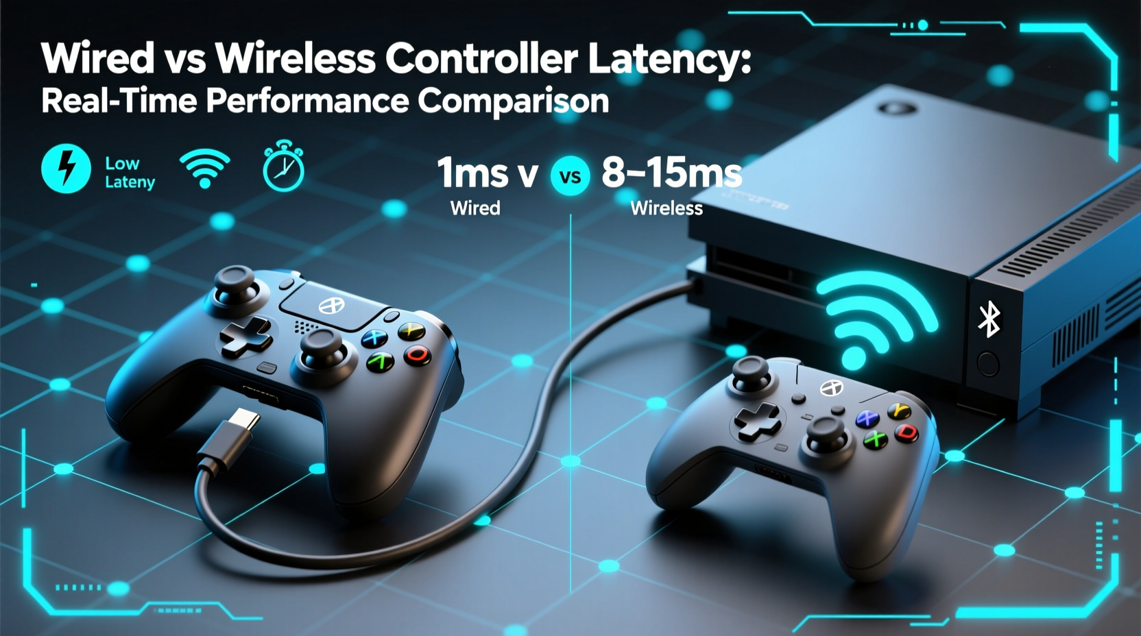 wired controllers vs wireless for console gaming latency comparison