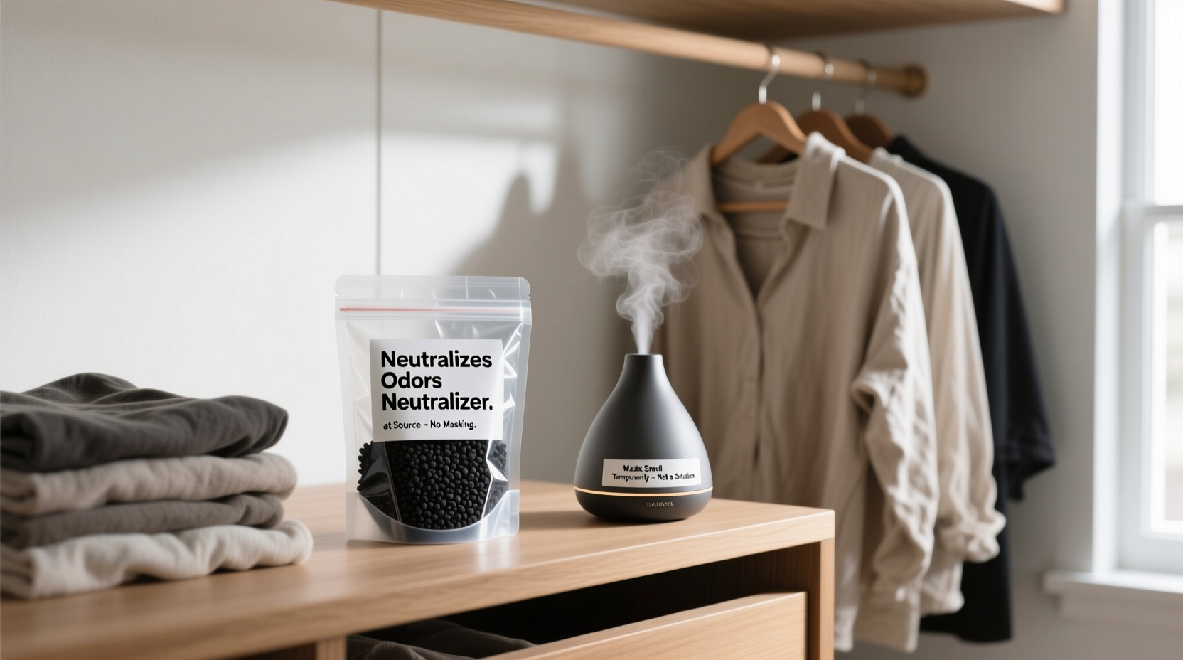 closet odor neutralization charcoal vs diffusers