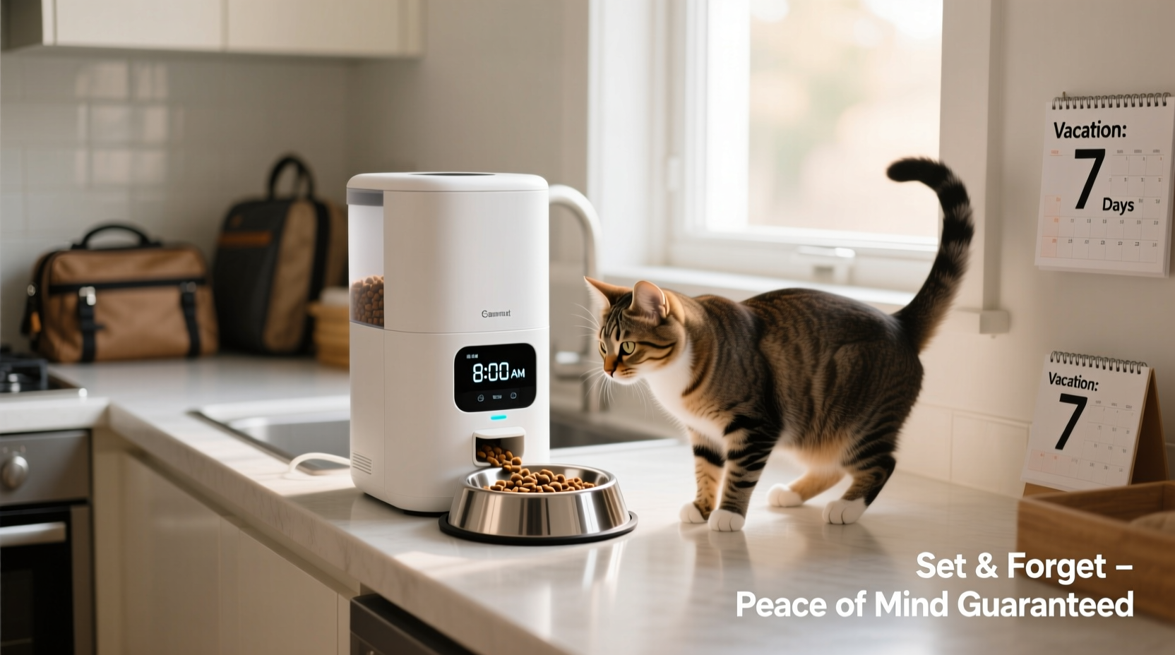 how to set up automatic pet feeders for vacations with peace of mind