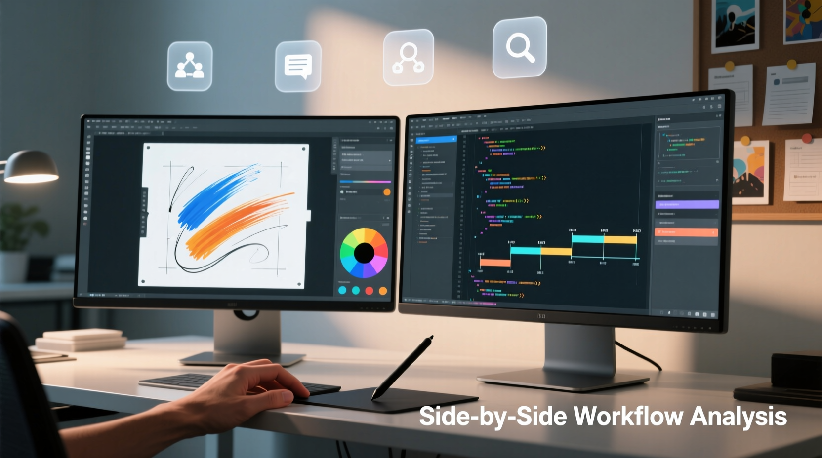 is using two monitors better for creativity side by side workflow analysis