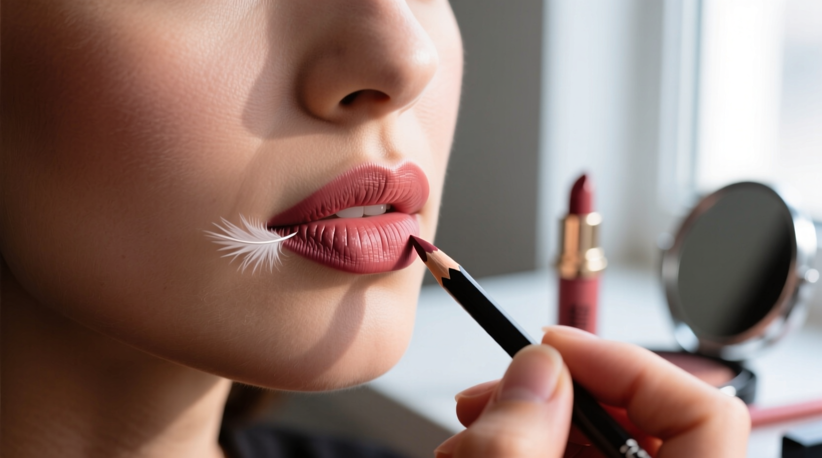 why does my lipstick feather even with liner applied