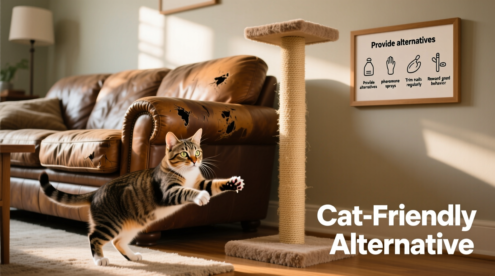 how to stop your cat from scratching the couch without buying new furniture