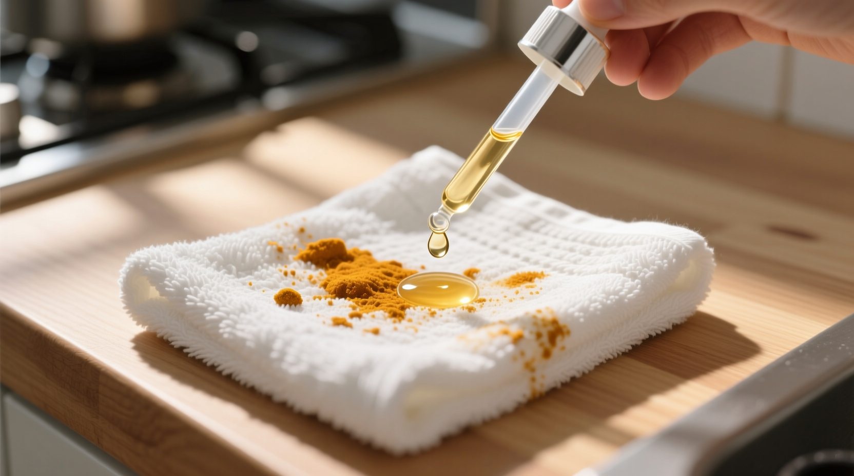 how to remove turmeric stains without bleach