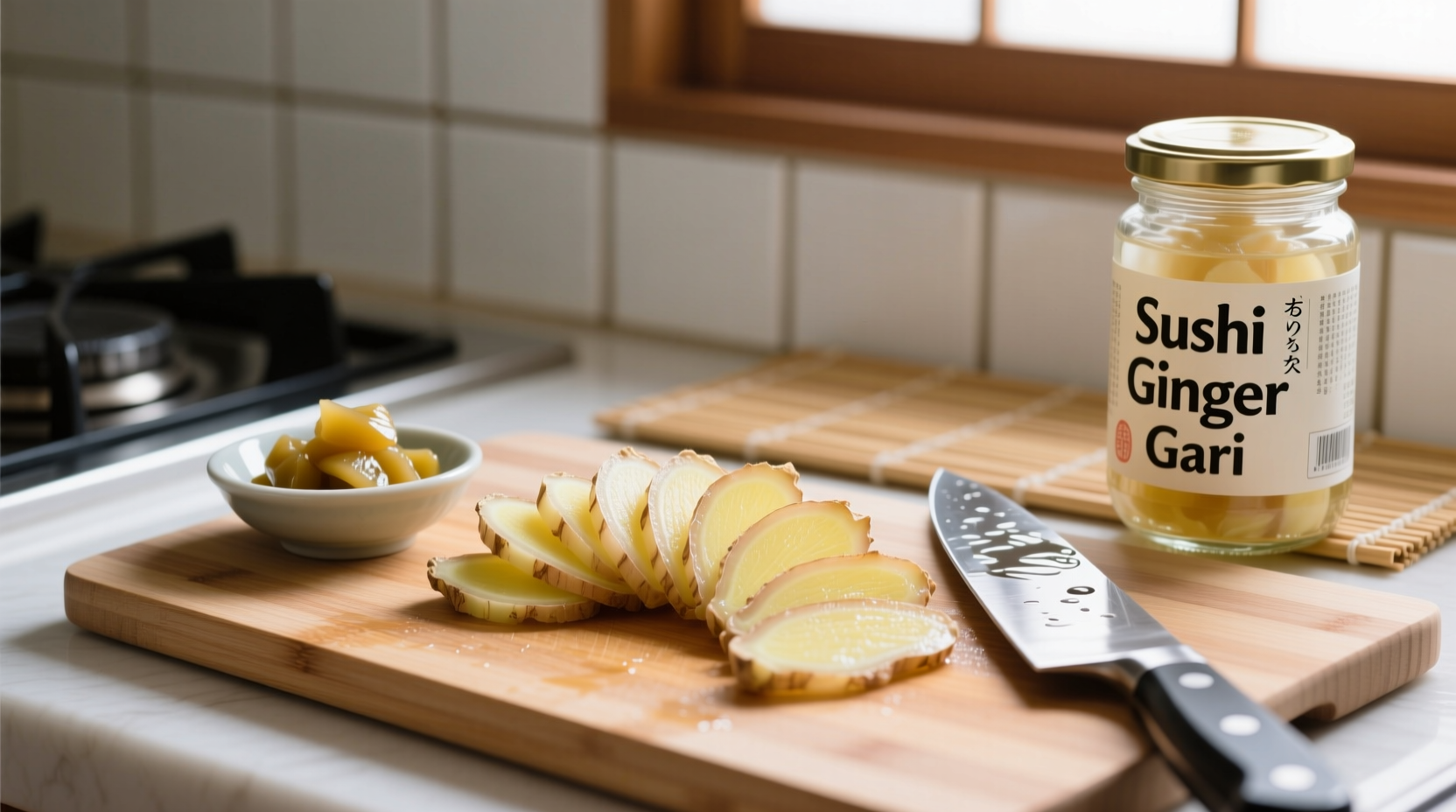 Umeboshi plums simmering in rice vinegar for beni shōga