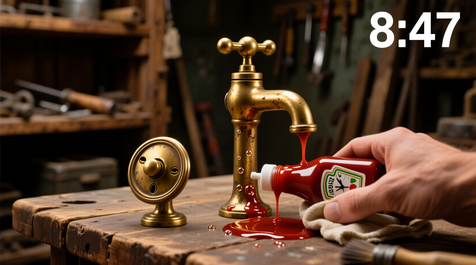 eco friendly brass cleaning with ketchup