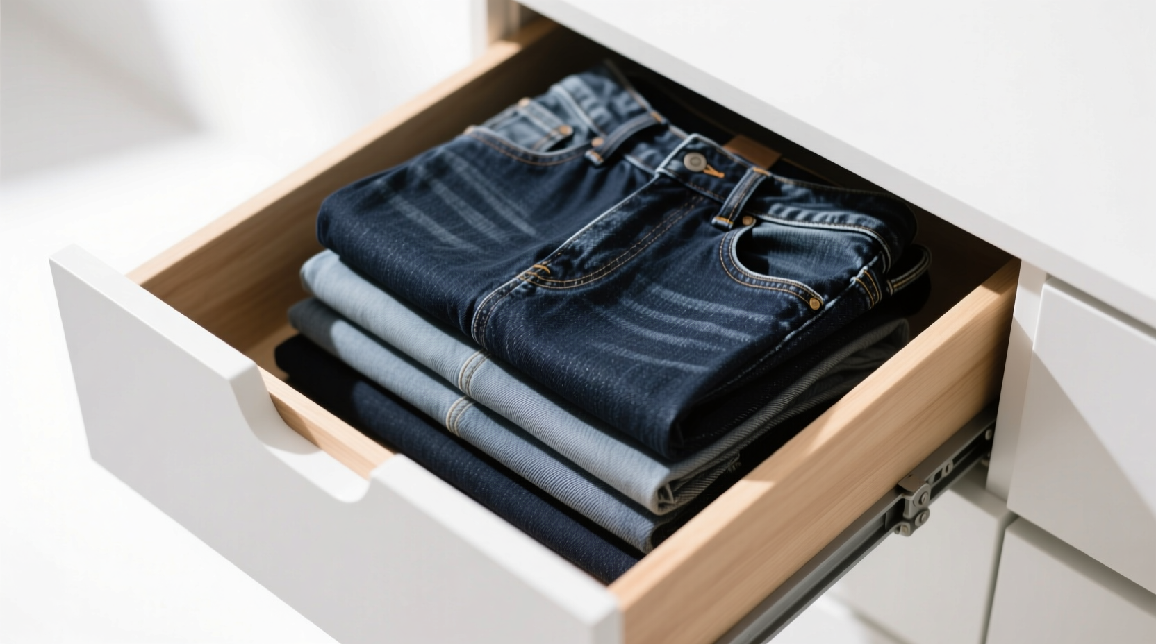how to fold jeans without creases