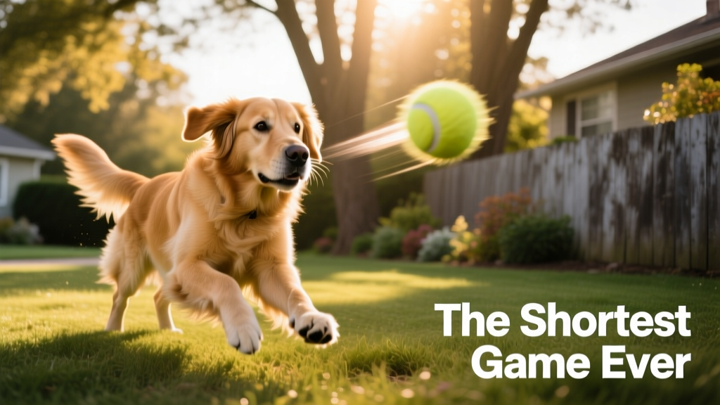Watch This Laser-Focused Golden Master the Shortest-Ever Game of Fetch With His Tennis Ball Launcher